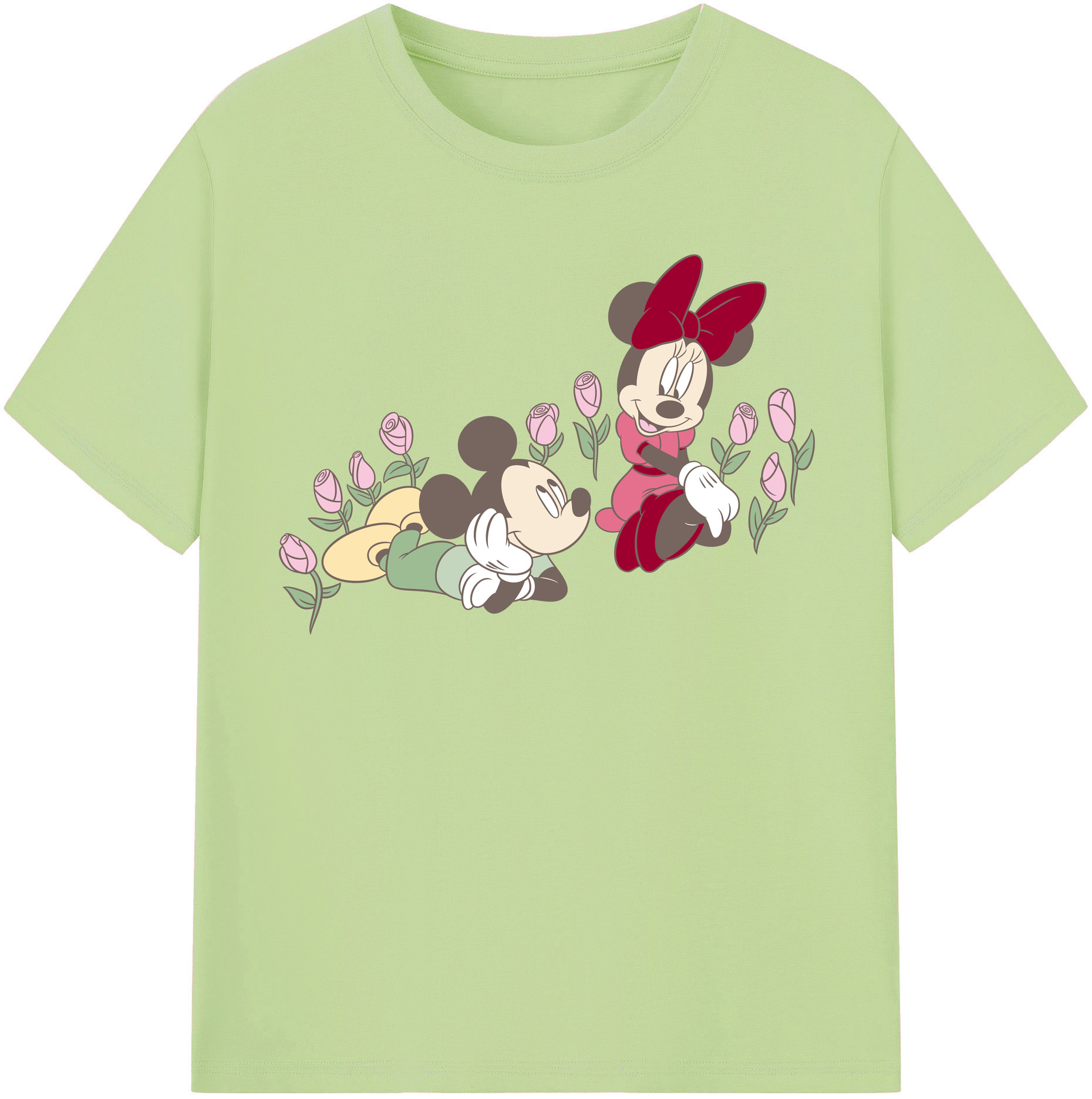 （画像用） ミッキーマウス Mickey Mouse 綿100％半袖Tシャツ（フロントプリント）